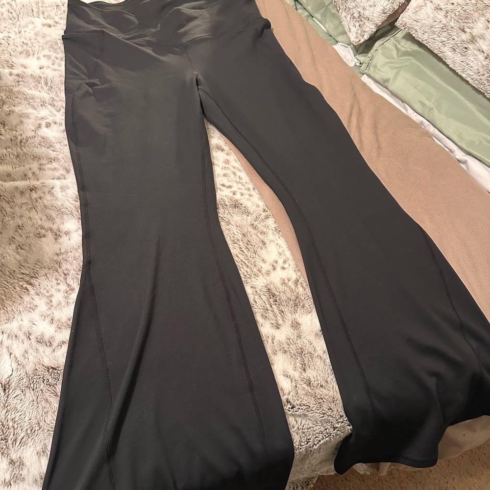 Fabletics Black Highwaisted crossover flare leggings